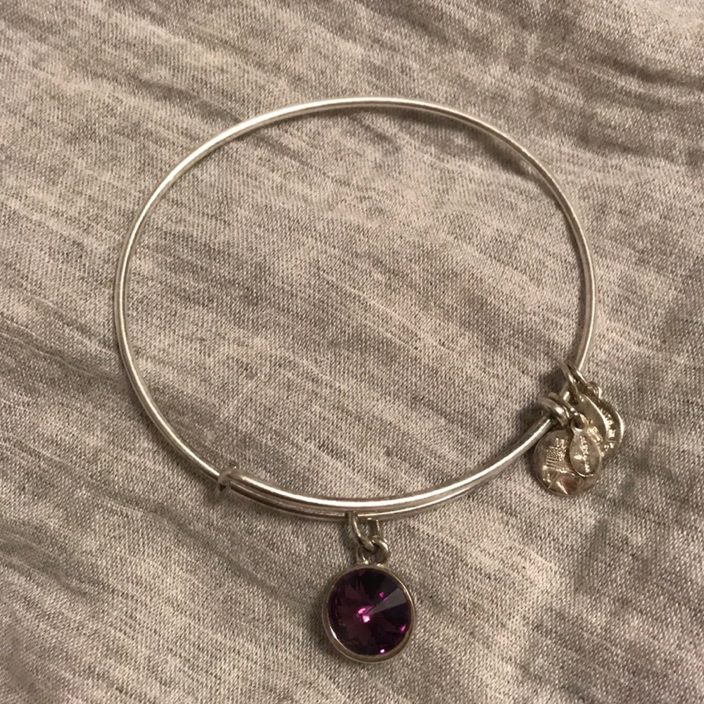 Silver Alex and Ani with Amethyst Charm